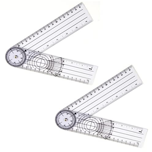 PLABBDPL 2 Pezzi Goniometro medico, goniometro per colonna vertebrale, goniometro medico, Righello ortopedico Goniometro Angolo Righello medico Strumento, strumento di misurazione dellangolo 2 in 1