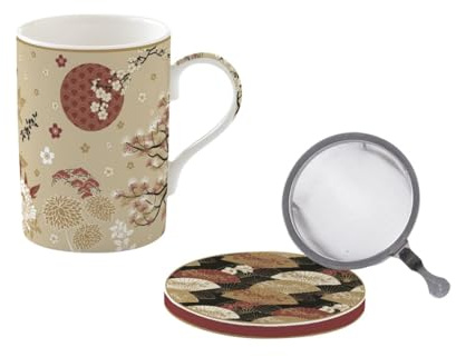COFFRET TISANIERE 35CL EN PORCELAINE AVEC FILTRE INOX KIMONO