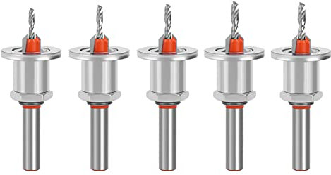 ISTOVO 5Pc 8Mm HSS Fenced Woodworking Router Bit Set Milling Screw Extractor Demolation Wood Core Drills