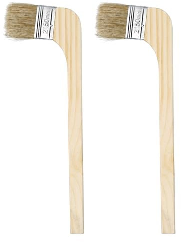 QUARKZMAN Pennelli per Pittura, 2pz, Larghezza 2, Riutilizzabili, con Angolo Piegatura, per Radiatori, per Tutti Dipinti Olio Lattice, Pareti Mobili, per Casa