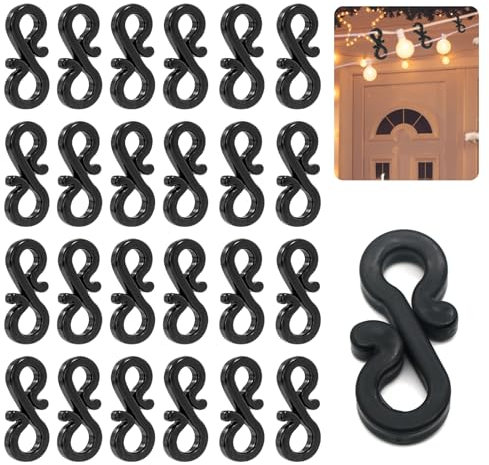 120PCS Christmas Outdoor Light Clips Gutter Hooks Mini Plastic Light Clips Gutter Christmas Lights Hanging Hooks S Clips Hangers for Xmas Party Outdoor String Lights