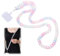 Wonvify Cordon Telephone Portable, Lot de Tour de Cou Telephone Universelle avec Patch, Couleur Longue Chaine Laniere en Acrylique, Chaine Pendentifs pour Smartphones Bijoux, 120 CM
