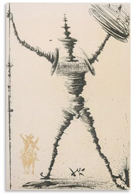 HAJIDEMA Salvador Dali Art Sport Don Quijote Leinwand-Kunstdruck und Wandkunst, Bilddruck, moderne Familienschlafzimmer-Dekoration, 50 x 75 cm