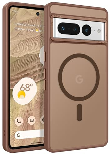 YINLAI Magnetische Schutzhülle für Google Pixel 7 Pro, kompatibel mit Magsafe, unterstützt kabelloses Laden, schlanke, stoßfeste Hülle für Google Pixel 7 Pro, Bronze