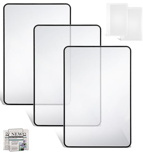 Giantree 5 Stück 3X Vollseiten Lese Lupe, Page Magnifying Sheet, Lesehilfe Vergröserung Lupen große und leichte rechteckige Lupe für Senioren und Low Vision Bücher Zeitungen Kleingedrucktes