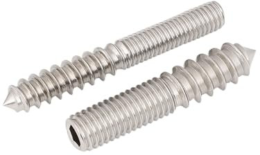 CTRSM Stockschrauben, Doppelendschraube, 304 Edelstahl Kopflose Sechskantbuchse Doppelkopf Spitzschwanz Selbstschneidende Schraube M4 M5 M6 M8 M10(2pcs M8X60)