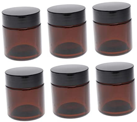 EPIGEIST 6pièces Bocaux Verre pour Crème Lot de Bouteilles Cosmétiques De Voyage Étanches Et Pratiques pour Crèmes Et Soins De Beauté