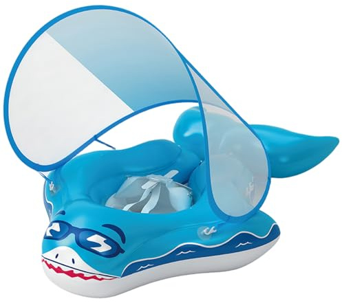 Yeory Float Piscina per Bambini, Galleggiante Gonfiabile della Piscina per Bambini con baldacchino, Anello di Nuoto per Neonati, 5-8 kg, Nuoto per Neonati