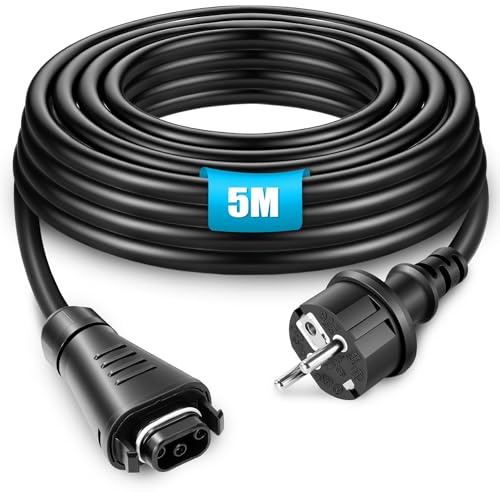 BOSYTRO BC-05 Kabel 5M, BC-05 Buchse zu Schuko Stecker Anschlusskabel, BC05 Anschlussleitung mit BC05 Männlich Stecker und AC Schuko Steckers, 3M/5M/10M/15M für die HMS Mikrowechselrichter Serie