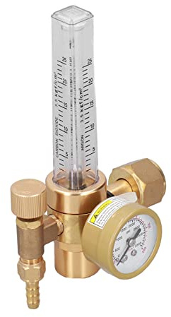 CHICIRIS Valvola di Regolazione per Saldatura a Gas CO2 con Flussometro in Ottone, capacità 0-25 L/min, Durevole e Affidabile, per Saldatura TIG, Adatta per Saldatori HTP