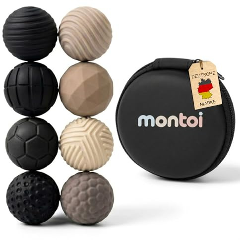 Juguetes Fidget Magnéticos – Juguete Anti-Estrés con Bolas Magnéticas – Puntos Focus para Alivio del Estrés y Concentración (Negro-Gris)