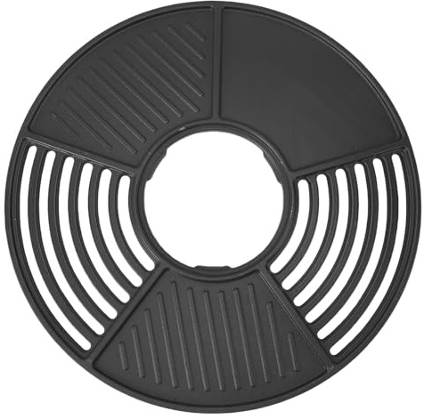 Luocute Piastra Grill in Ghisa, Griglia Rotonda Smaltata con Rivestimento Antiaderente da 42 Cm con Ritenzione Uniforme del Calore per Fornello a Carbone a Gas per Barbecue da Campeggio