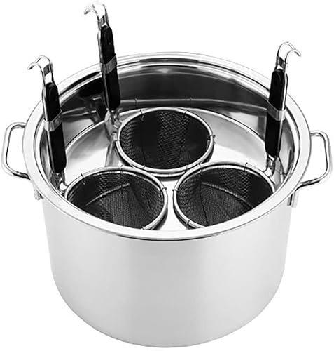 Pentola per Pasta Professionale in Acciaio Inox 304 con 3 Fori E Cestello Scolapasta, Grande capacità, Ideale per La Cucina di Casa E per Ristoranti, Strumento di Cottura Robusto.