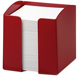 Durable Zettelkasten Trend, rot, 1701682080 | Nachfüllbarer Notizklotz inklusive Papier im Format 90 x 90 mm für Büro und Schreibtisch