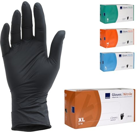 ABENA Nitrilhandschuhe XL, 180 Stück – Einmalhandschuhe Schwarz, handschuhe einweg, puderfreie & latexfreie – Einweghandschuhe in S, M, L & XL verfügbar | Einmalhandschuhe, Puderfrei, Latexfrei, Einweghandschuhe