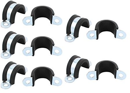 sourcing map 10Stk. 20mm Durchmesser Gummi ausgekleidet U Form verzinkte Rohrschellen de