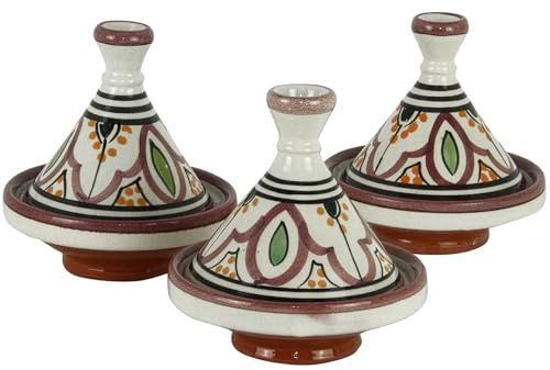 Set de 3 Pieces de tajine á épices, tajine Oriental Peint á la Main, TA7067 CASA Moro