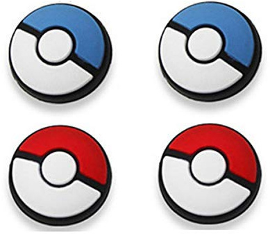 Thumb Grip Caps Set, Joystick Cap Compatible with Nintendo Switch & Lite, Soft Silicone Analog Stick Cover for Joy-Con Controller Pokemon Element Design (Poke Ball)