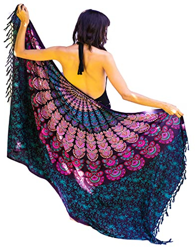 Mandala Life ART Cache Maillot De Bain Femme Avec Des Franges Voile Pareo Plage Mode Femmes Orientale Xxl Longue Robe Jupe Tapisserie Foulard Écharpe Rayone Hoome Sarong 180X110Cm