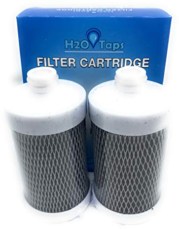 H2O Taps - Cartucho de Filtro de Agua para Grifo | Cartucho de Recambio para Sistema de Filtración de Agua en Grifos (Pack de 2 Unidades) | Filtrado de Grifos de Cocina (Pack x2) para 6 Meses