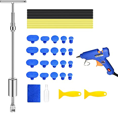 MENQANG Outil Débosselage sans Peinture Kit de Suppression de réparation de dent sans Peinture 36pcs Outils de réparation de dent de Voiture Professionnelle Kits d'extracteur de Pont