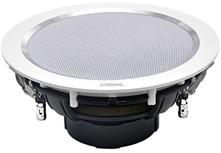 zalias Lyndahl CS195ST altoparlante stereo da incasso bianco con elegante telaio in alluminio per l'installazione in soffitti e muri a secco per un grande suono anche quando lo spazio è limitato.