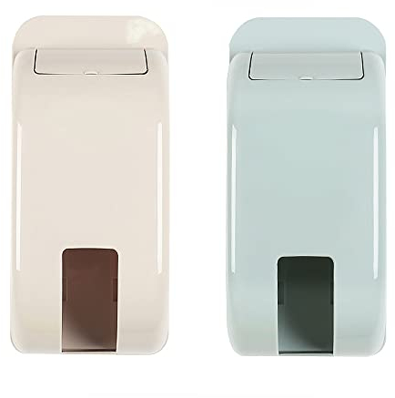 Support de sac en plastique - Support mural autocollant - Distributeur de sacs poubelle - Distributeur de sacs poubelle pour cuisine, maison, salle de bain (bleu + beige)