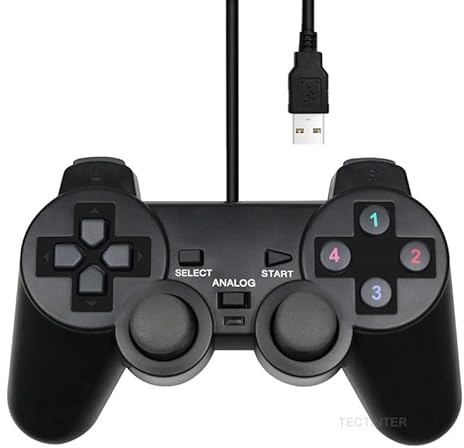 Wired USB PC Gaming Controller Gamepad For WinXP/Win7/8/10 Joypad For Windows Desktop PC Computer Laptop Video Game Analog Ergonomic Joystick Mouse Pad For Racing and Steering