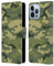 Head Case Designs Camo Green Floral Camo Print Leather Wallet Case Compatible With Apple iPhone 13 Pro Max