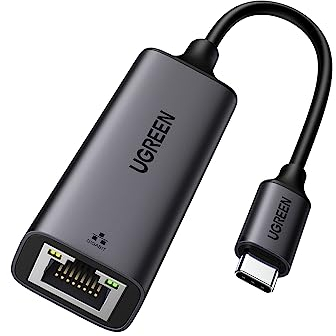 UGREEN USB C to Ethernet Adapter, Gigabit Wired Network Adapter, Aluminum RJ45 1000Mbps Thunderbolt LAN Adaptor Compatible with MacBook Pro 2020, iPhone 15 Pro Max, Steam Deck, Switch