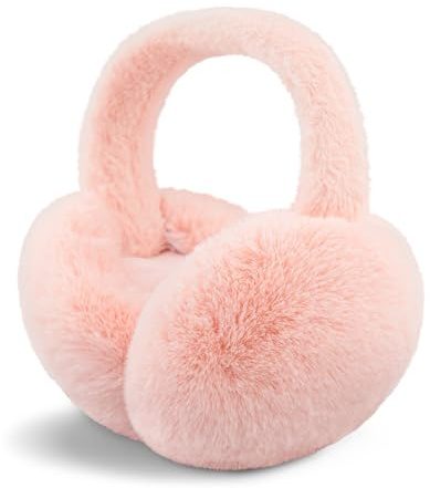 SEYUFN Warmes Ohrenwärmer Damen Faltbare Flauschige Plüsch Ohrenschützer Winter Outdoor Bequem Ohrwärmer Teenager-Mädchen Stylische Ohrbedeckungen (A-rosa 3)