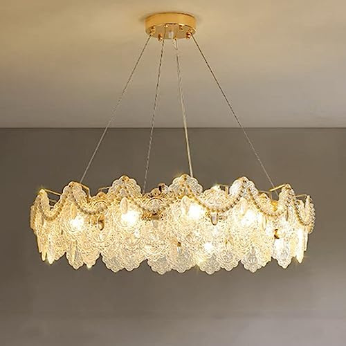 NSXBY E14 moderner Lichtluxus-Kristallleuchter, französischer einfacher europäischer Kronleuchter, amerikanische Vintage-Lampen, für Wohnzimmer Esszimmer Schlafzimmer Leuchten,60cm
