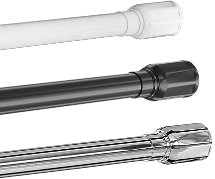 Duschvorhangstange SLIM Teleskopstange ohne Bohren – In 3 Größen zur Auswahl: 70–120 cm, 95–160 cm, 150–250 cm – In 3 Farben - Rostfrei, stabil & einfach montierbar (95-160cm, Schwarz)