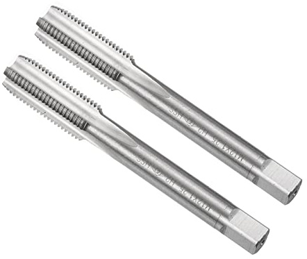 CoCud Filetage Fraisage Tarauds, Métrique M12 x 1.25 Filetage H2, Haute Vitesse Acier Machine 4 Droit Flûtes Vis Filetage Outil-(pour Tapotement Perçage Machine), 2-Pièces