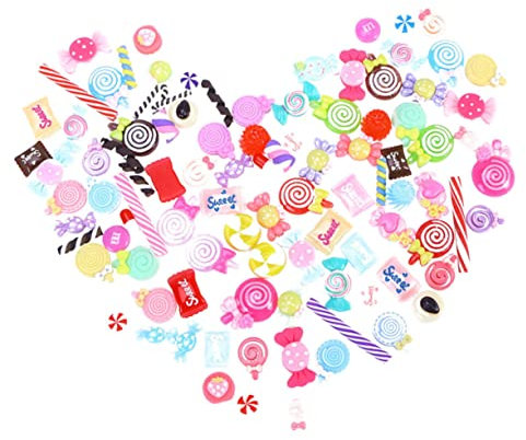 Operitacx 60st Lutscher Charms Flatback Harz Charms Scrapbooking Harz Charms Sü?igkeiten Flatback Candybar Zubehör Flatback Schleimperle Sü?igkeiten Cabochons Kind Material Haarschmuck