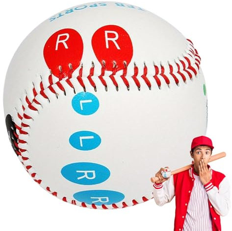 Baseball-Pitch-Trainingsball – 22,9 cm Pitching-Trainer – Baseball mit farbcodierten Finger-Platzierungsmarkierungen für Links- und Rechtshänder, hilft dabei, die Tonhöhe zu erhöhen