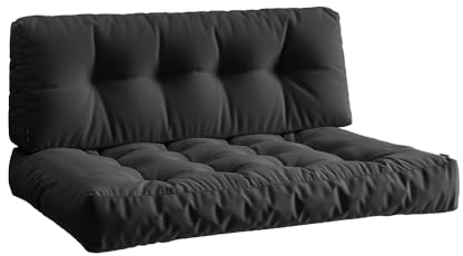 Vicco Palettenkissen Set Ohio, Outdoor Kissen, Anthrazit, 2 Teile, wasserabweisend