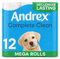 Andrex Complete Clean 12 Mega Toilet Rolls= 18 Standard Toilet Rolls, 50% Longer Lasting Paper with unique 3D Wave Texture for a Proven, Effective Clean, FSC Certified