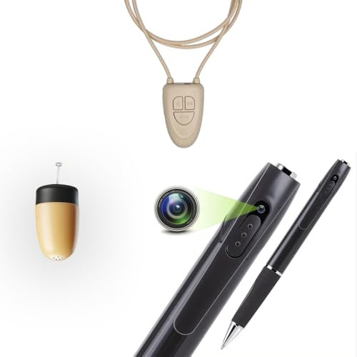 Kit oreillette invisible Supermini + caméra stylo WiFi + collier inducteur V4 Bluetooth