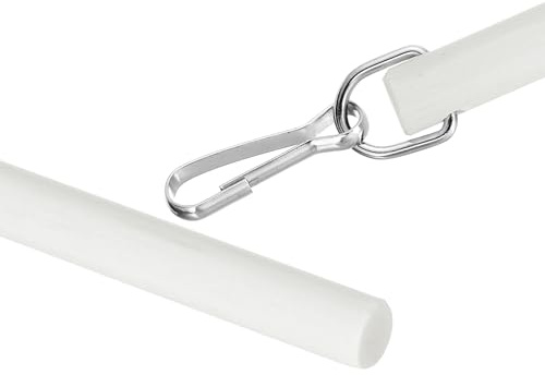 sourcing map 17 Acrylic Drapery Wand, Invisible Curtain Pull Rod with Hook, Universal Tilt Wand Replacement Part for High Hanging Curtain Opening-Closing, White