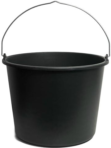 TAMS® Secchio da costruzione 5/12/20 l, secchio per malta e cemento, in plastica robusta, stabile per giardino, cantieri e agricoltura (a scelta come confezione da 5, 10 o 20) (1, 12 litri)