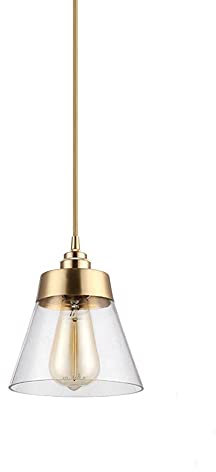 MaoKAW Lampadario, Luci a LED Lampadario Nordico E27 Lampada a Sospensione in Vetro di Rame Lampada a Sospensione a Imbuto Creativa Lampada a Sospensione Regolabile
