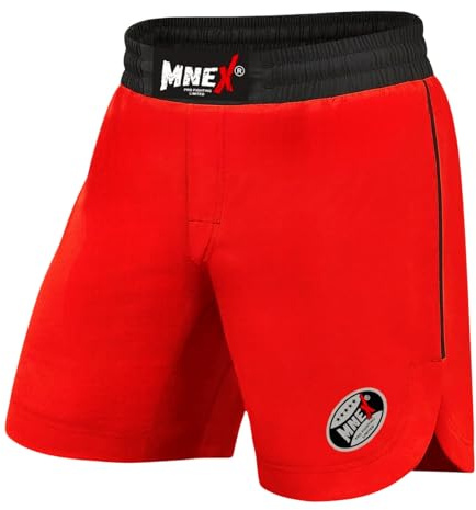 MMA Shorts for Training and Kick Boxing, Trunks for Bodybuilding, Cage Fighting, Muay Thai, BJJ Grappling and Combat Sports Red