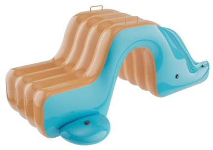 F Fityle Inflatable Slide Easy Inflation widening Steps, Portable Pool Water Slide Game for Park, above Ground Pool, Yard, Green and Orange