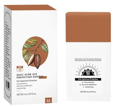 Foundation Color Changing,4 en 1 Sérum Solaire, Hydratation 24 heures,Soin Solaire Teinté Quotidien Visage 40 Hydratant à la Vitamine E Transparent Léger,Convient à Tous Les Tons de Peau (Noir)