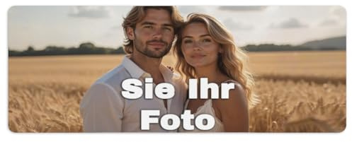 Mauspad mit Foto/Text Bedruckt, Personalisiert Mousepad selbst gestalten, rutschfeste Gummi-Unterseite, Geschenkidee Männer, Frauen, Freunde, Gamer, Büro (40 * 90cm)