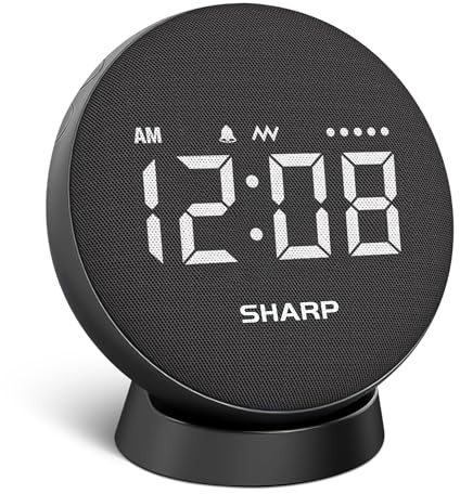 Sharp Vibrating Alarm Clock for Heavy Sleepers – Super Loud Bed Shaker Under Pillow, 29-Hr Rechargeable Battery, 3 Modes, 5 Vibration & 5 Volume Levels, 6-Step Dimmer, Cordless Travel Alarm