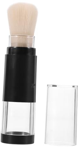 PAMINGONO Nachfüllbarer Puderpinsel für Lose und Gepresste Puder Dichter Foundation Bürste mit Druck Behälter Reise Make Up Zubehör