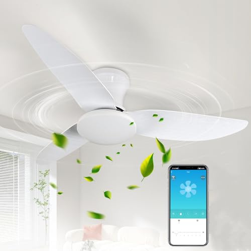 Dibaful Ventilateur de Plafond 100cm avec éclairage Plafonnier LED 46W | Ventilateurs de Plafond avec Télécommande | Variateur d'intensité 6 Vitesses pour Chambre Salon Salle à Manger Blanc