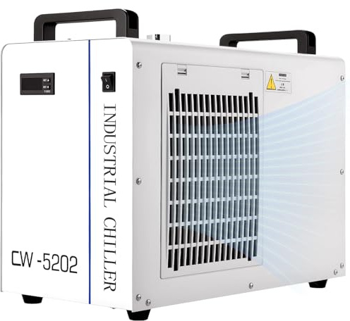 Cloudray Water Chiller CW-5202 6L for CO2 Laser Engraver & Cutting, Compatible with 2 Laser Tubes, Laser Chiller, Industrial Water Cooler，60W 70W 80W 90W 100W 120W 150W CO2 Laser Engraving Machines
